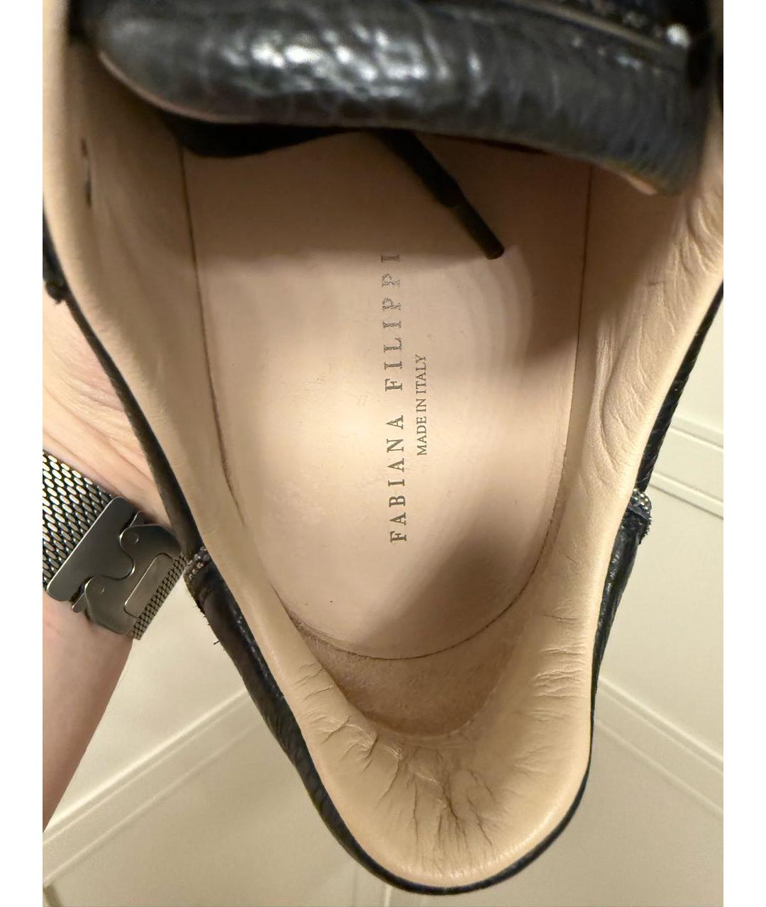 FABIANA FILIPPI Черные кожаные кеды, фото 6