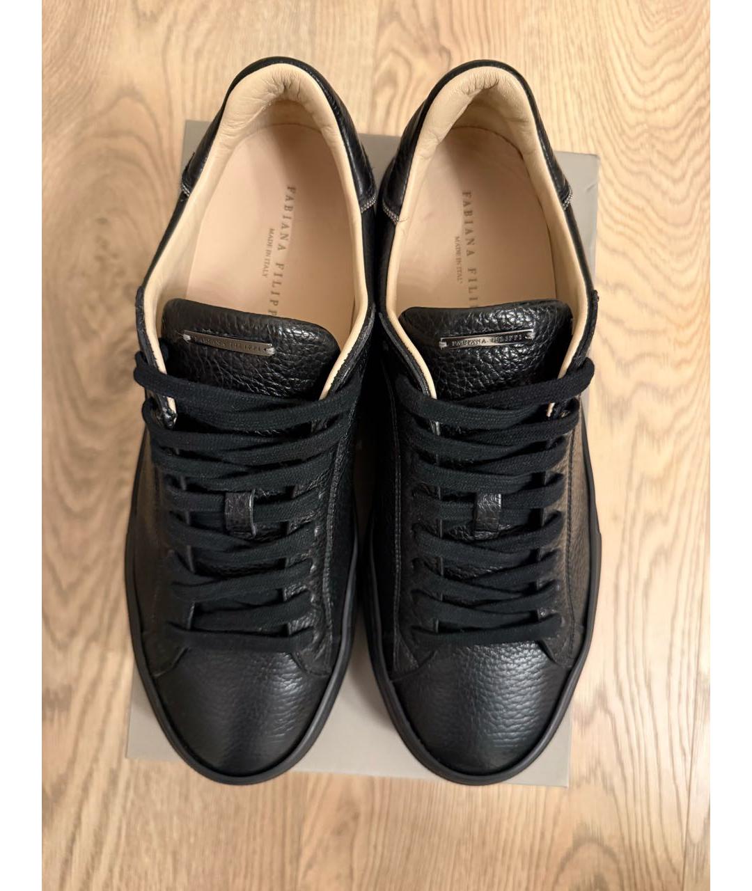 FABIANA FILIPPI Черные кожаные кеды, фото 4