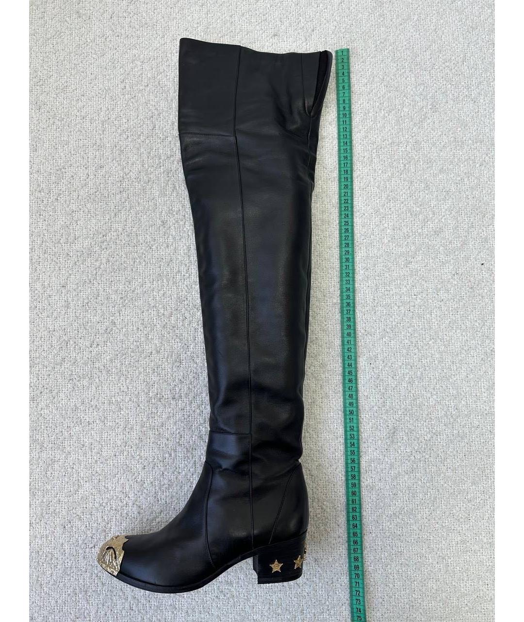 CHANEL Черные кожаные ботфорты, фото 6