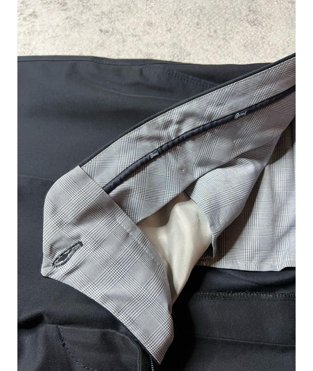 BRIONI Черные шелковые классические брюки, фото 7