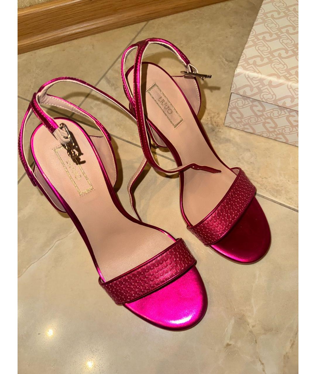 LIU JO Розовые босоножки из искусственной кожи, фото 3