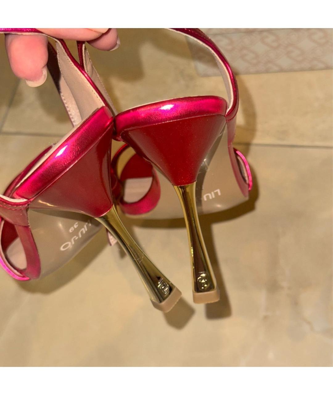 LIU JO Розовые босоножки из искусственной кожи, фото 6
