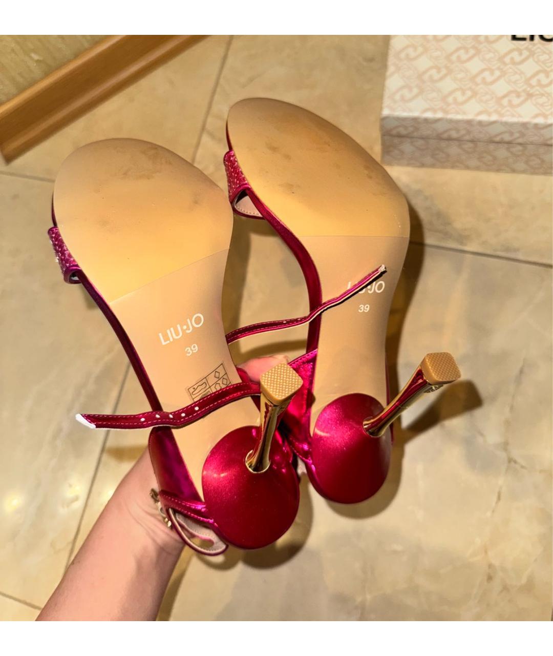 LIU JO Розовые босоножки из искусственной кожи, фото 5