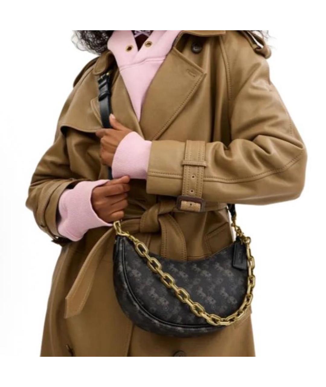 COACH Серая сумка с короткими ручками, фото 4