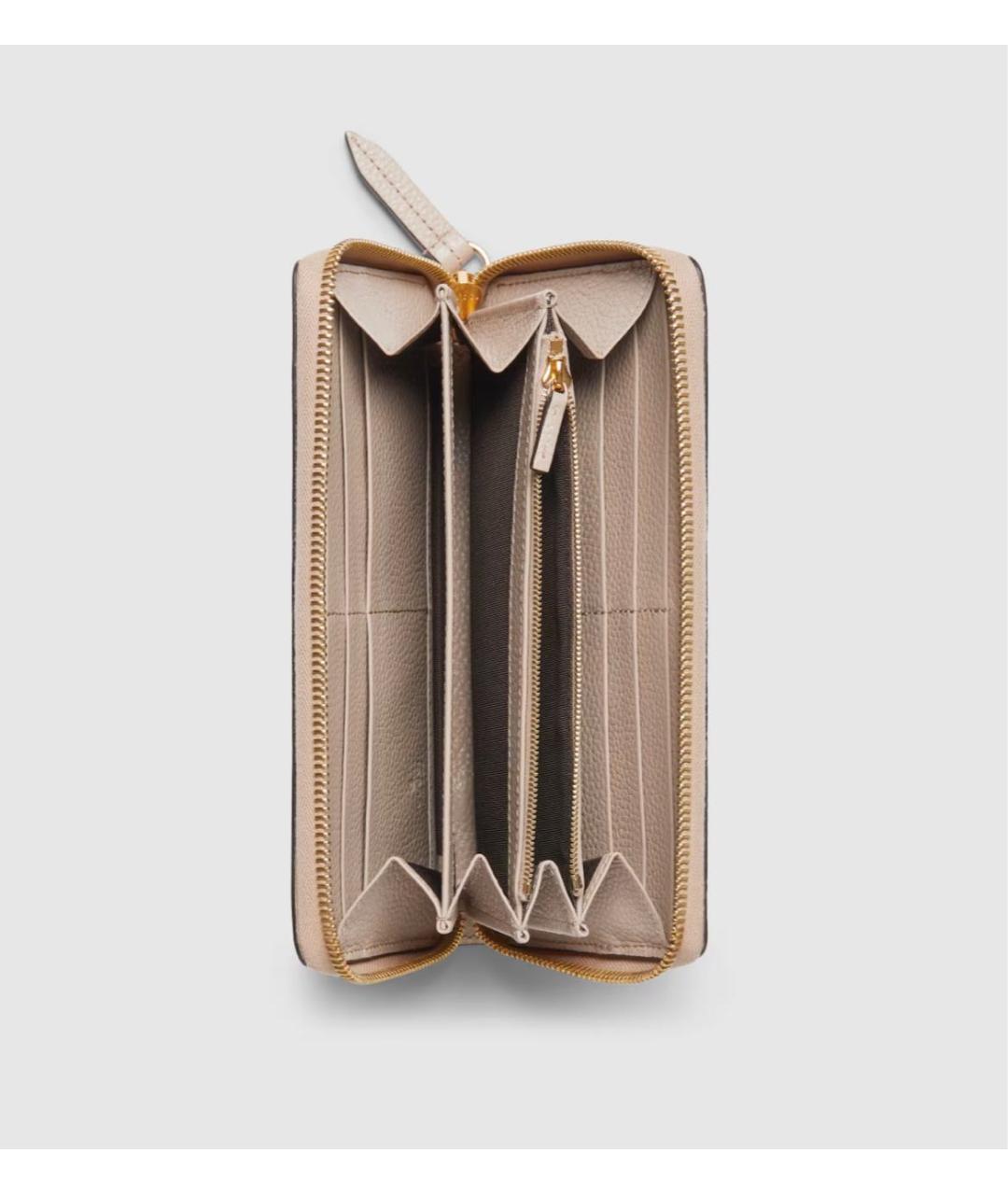 GUCCI Бежевый кожаный кошелек, фото 2