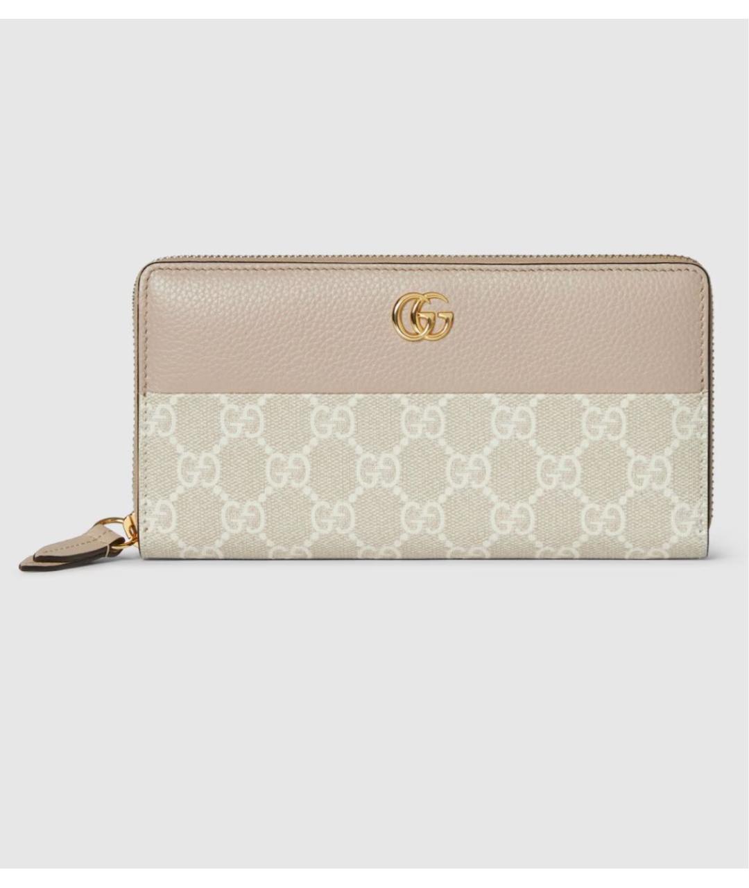 GUCCI Бежевый кожаный кошелек, фото 5