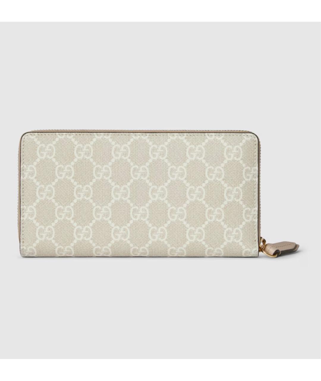 GUCCI Бежевый кожаный кошелек, фото 4