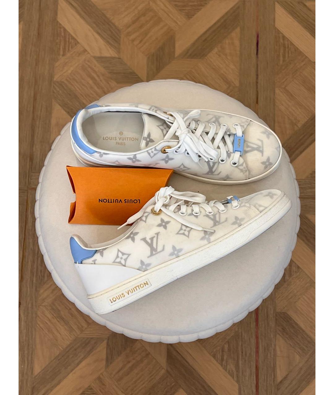 LOUIS VUITTON Бежевые текстильные кеды, фото 4