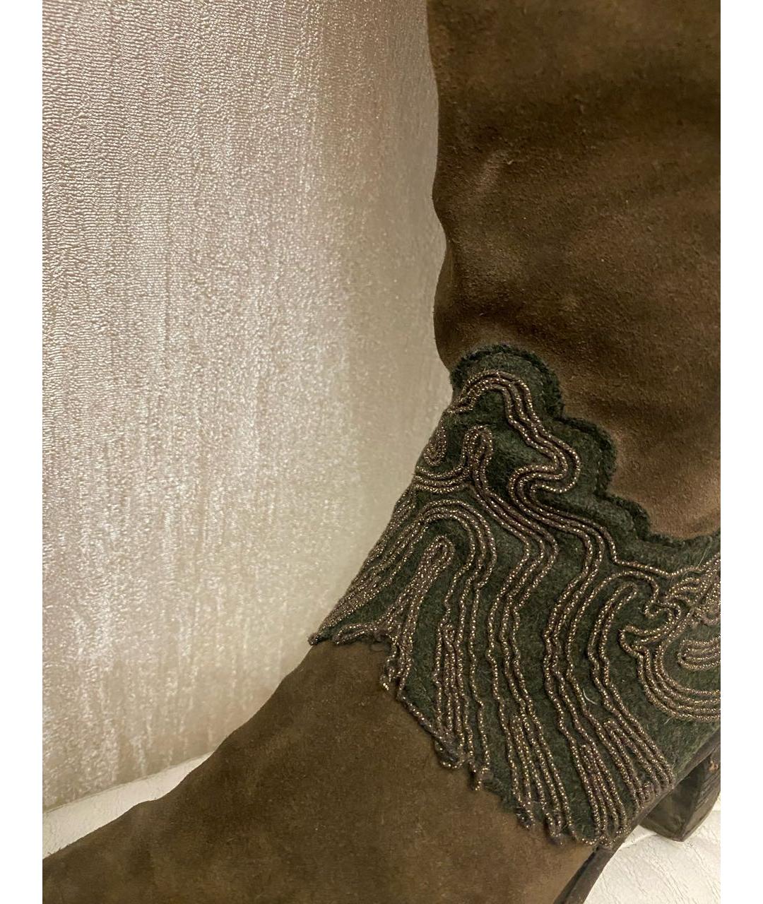 ERMANNO SCERVINO Коричневые замшевые сапоги, фото 5