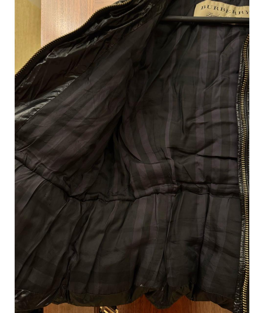 BURBERRY Черный полиамидовый пуховик, фото 4