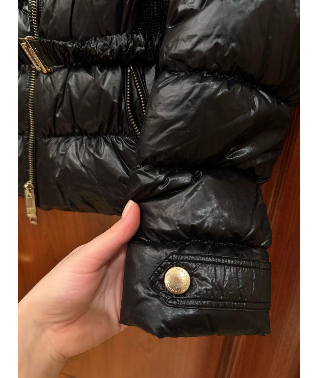 BURBERRY Черный полиамидовый пуховик, фото 3