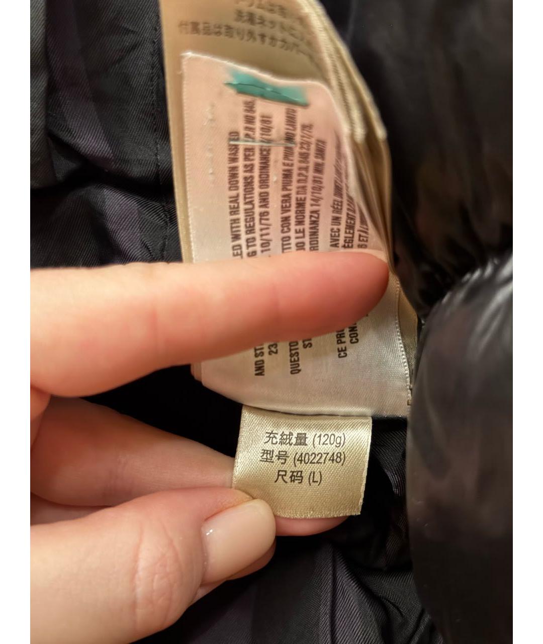 BURBERRY Черный полиамидовый пуховик, фото 6
