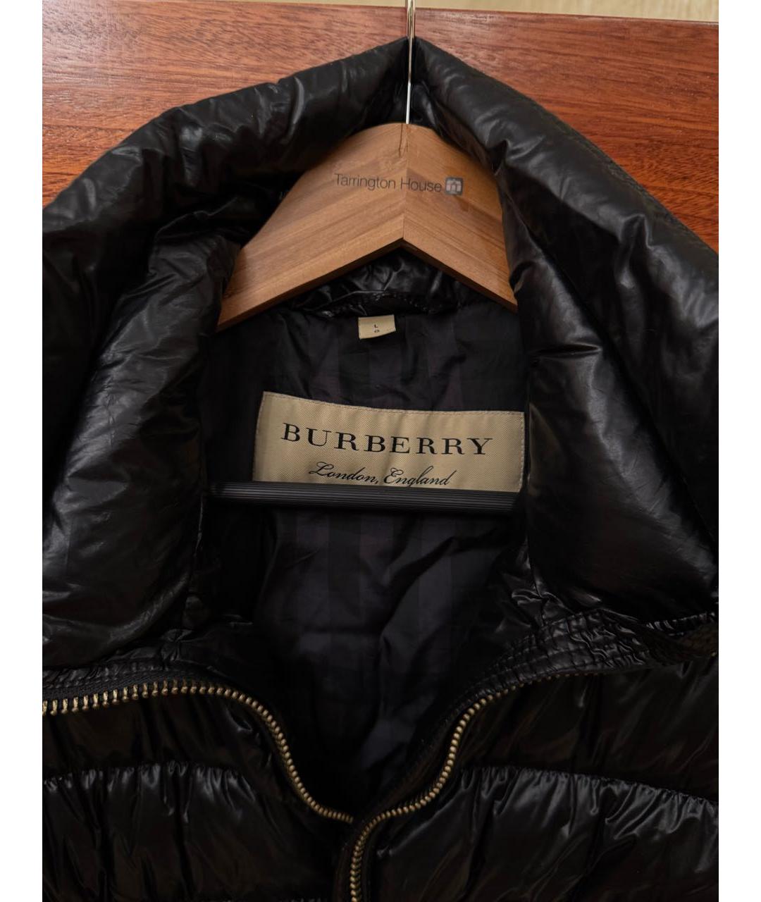BURBERRY Черный полиамидовый пуховик, фото 2