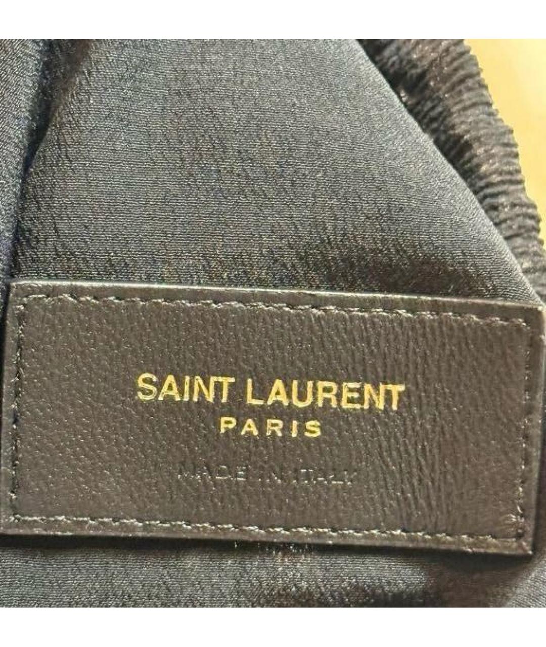 SAINT LAURENT Черная жаккардовая сумка тоут, фото 3