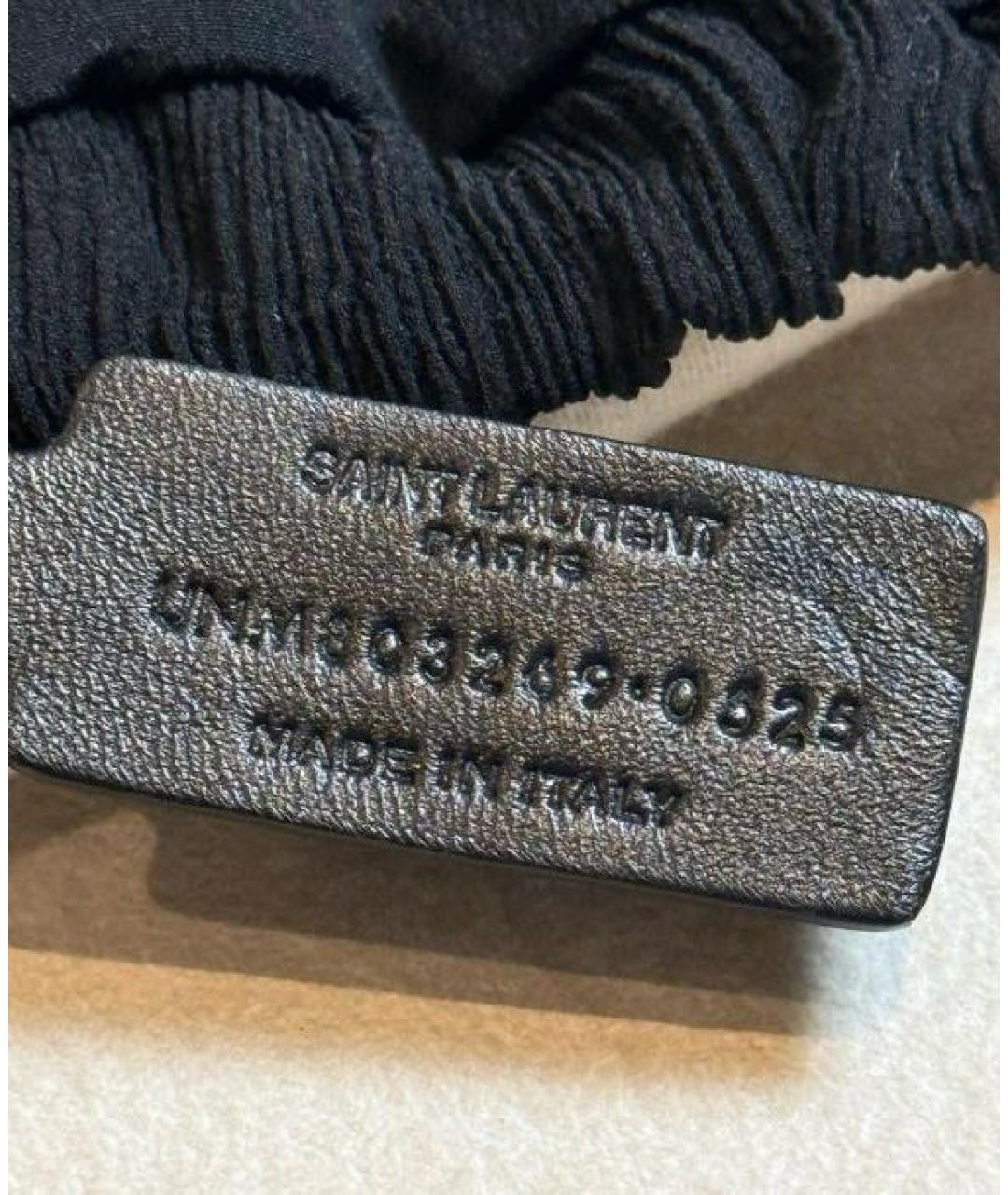 SAINT LAURENT Черная жаккардовая сумка тоут, фото 5