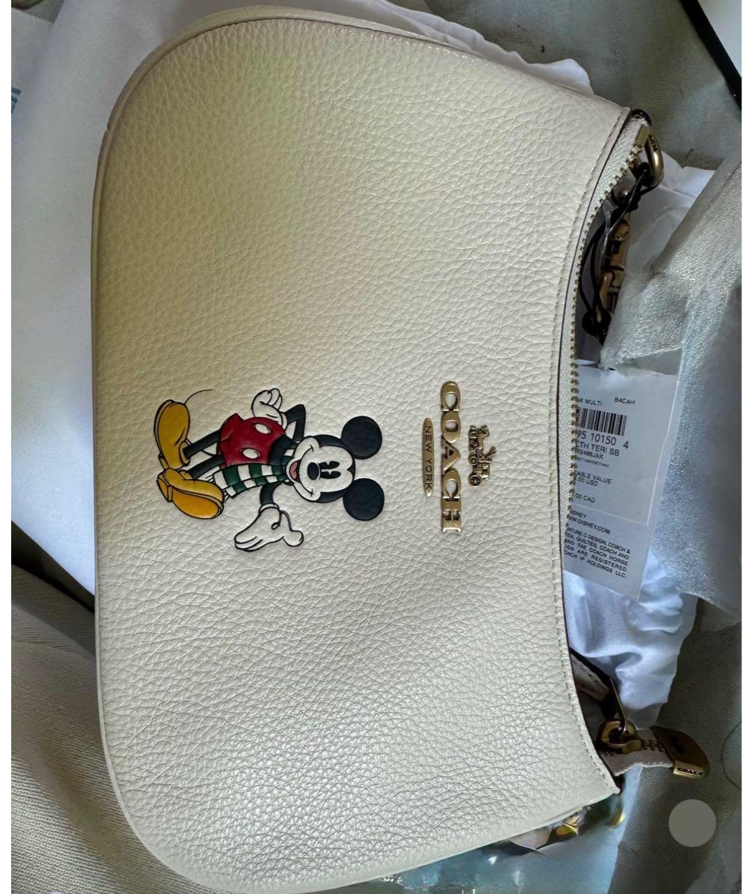 COACH Белая кожаная сумка через плечо, фото 6