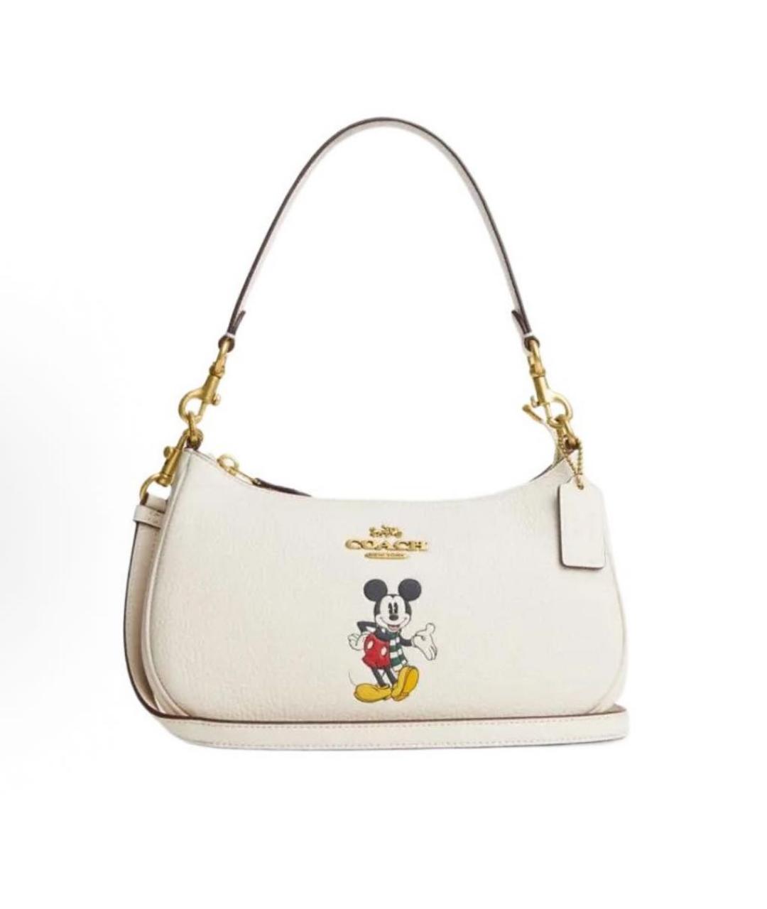 COACH Белая кожаная сумка через плечо, фото 9