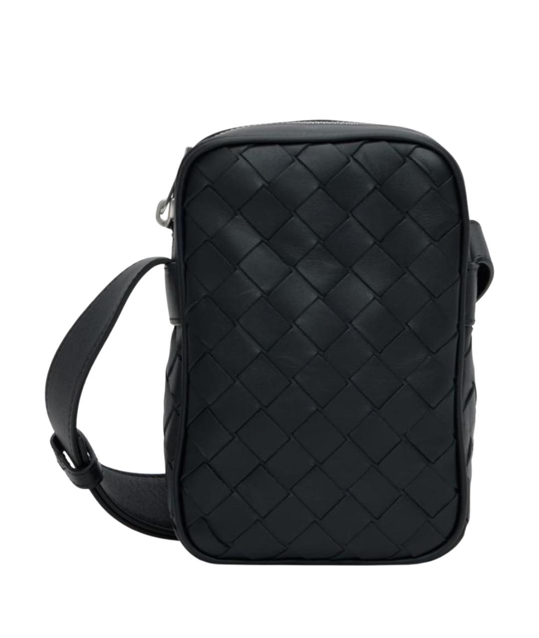 BOTTEGA VENETA Черная кожаная сумка на плечо, фото 1
