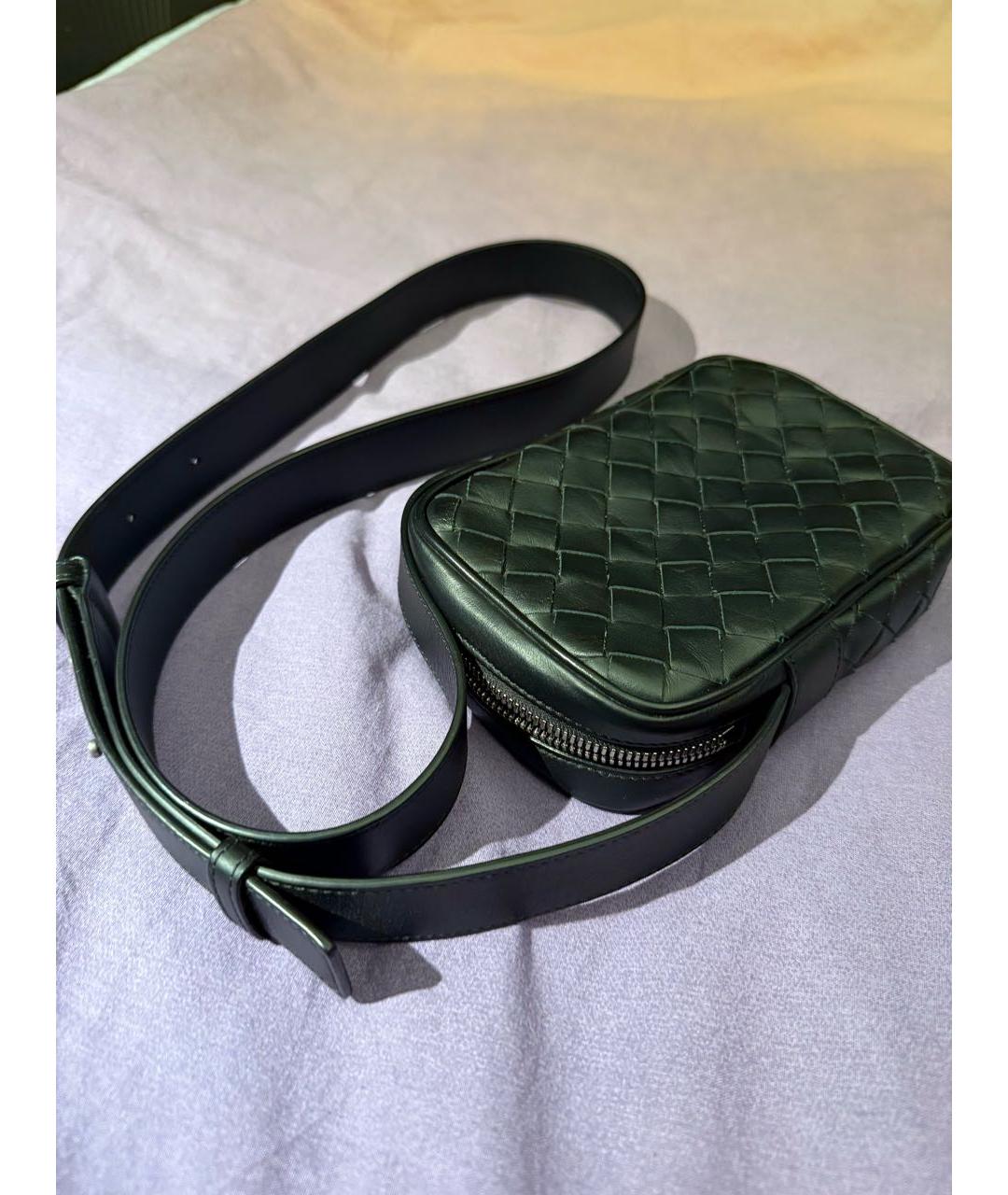 BOTTEGA VENETA Черная кожаная сумка на плечо, фото 2