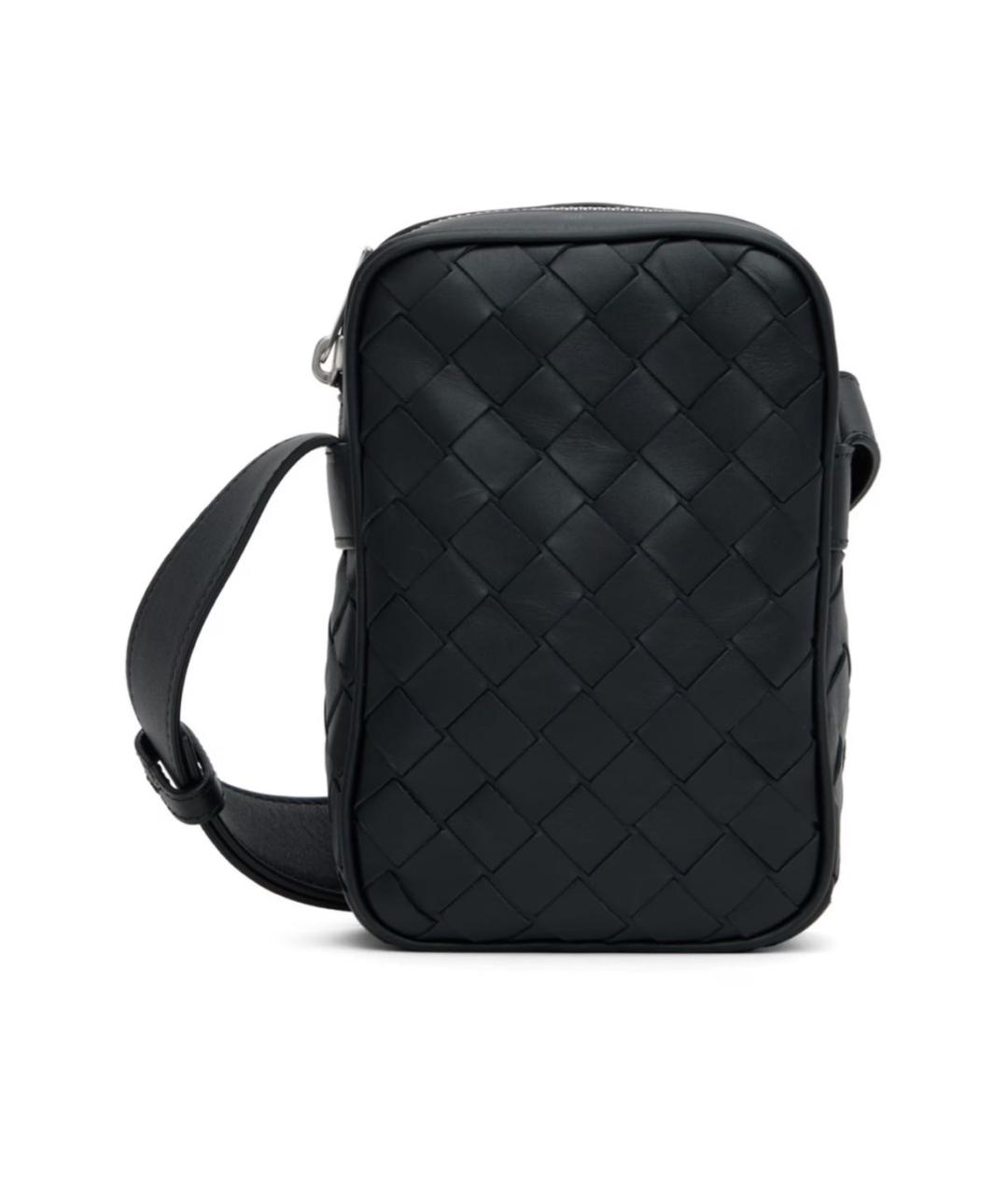 BOTTEGA VENETA Черная кожаная сумка на плечо, фото 8