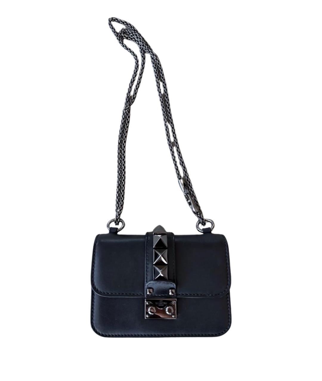 VALENTINO Черная кожаная сумка через плечо, фото 1