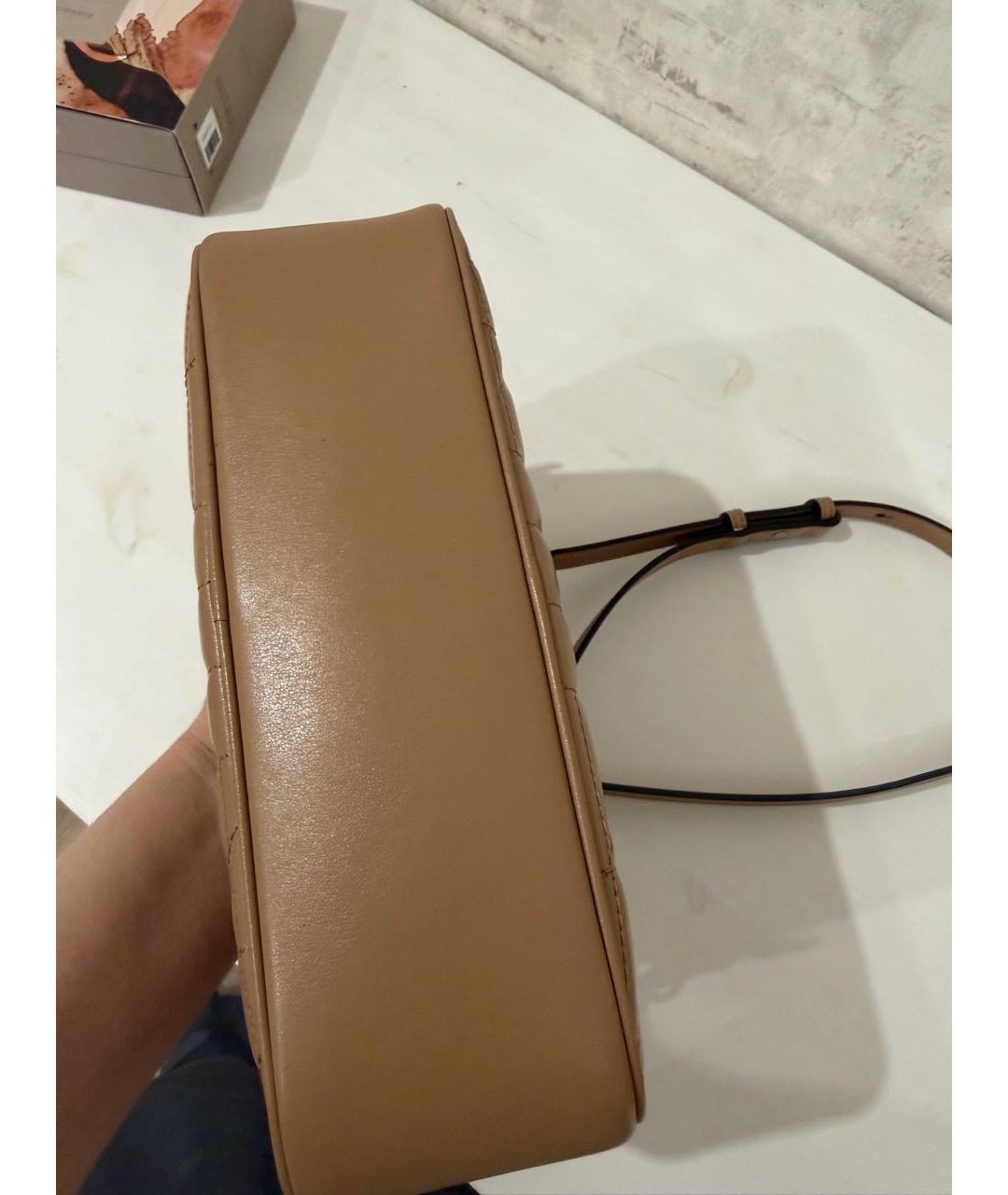 GUCCI Бежевая кожаная сумка через плечо, фото 5