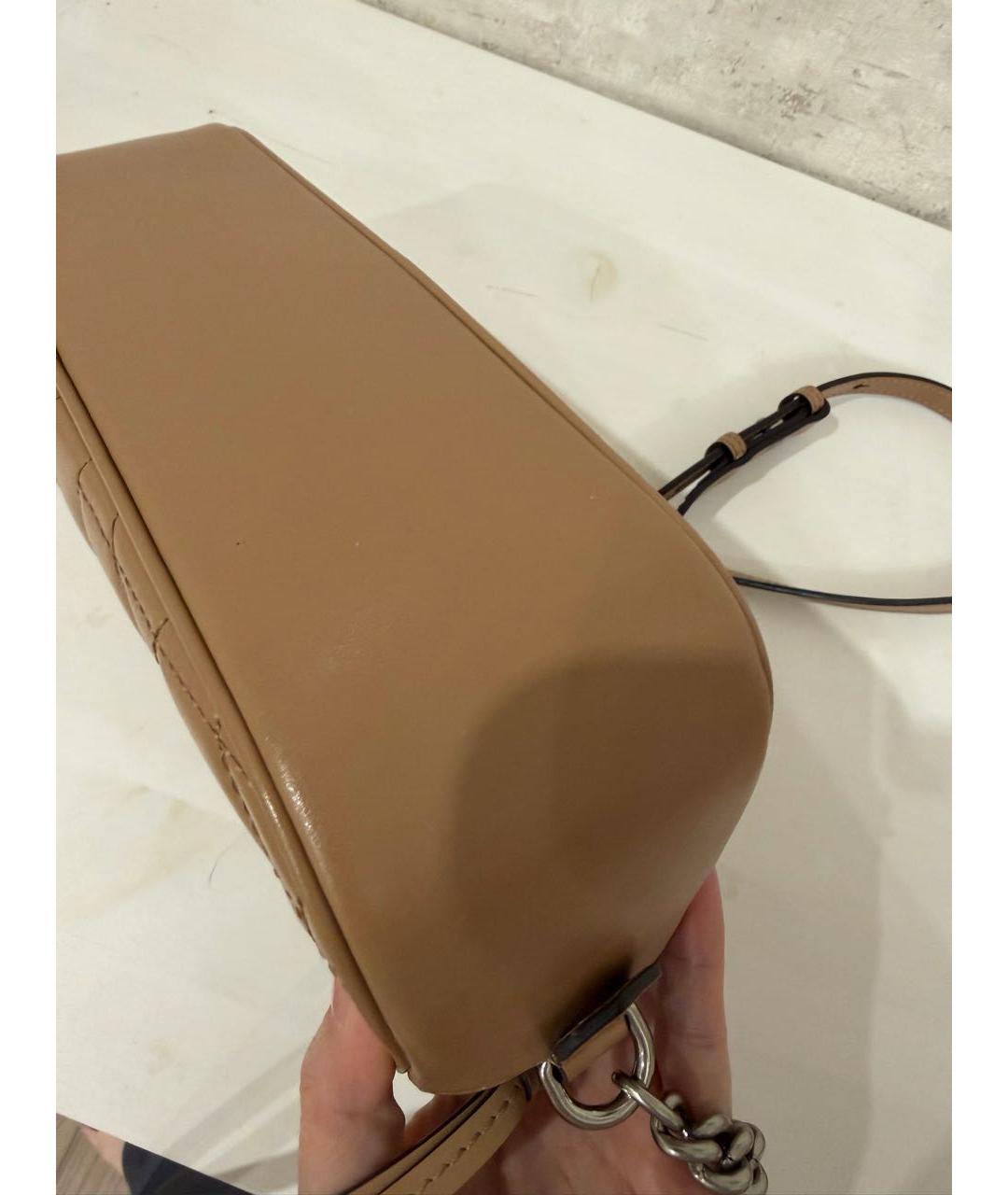 GUCCI Бежевая кожаная сумка через плечо, фото 3