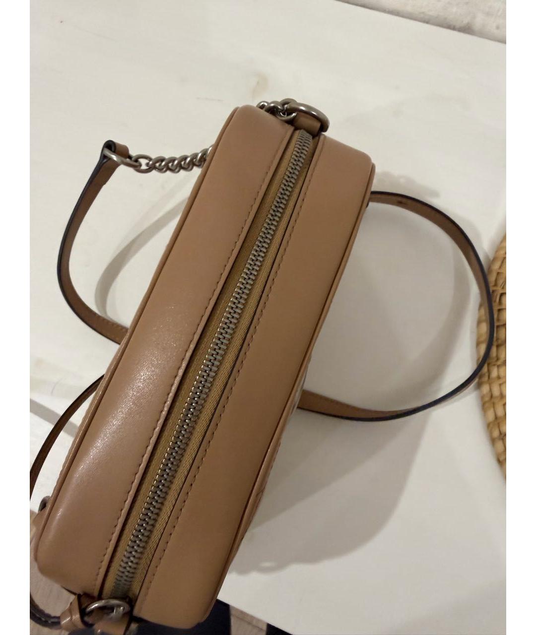 GUCCI Бежевая кожаная сумка через плечо, фото 6