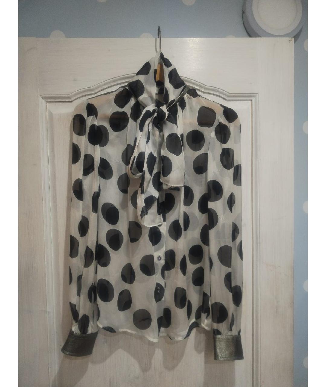 DOLCE&GABBANA Белая шелковая блузы, фото 9