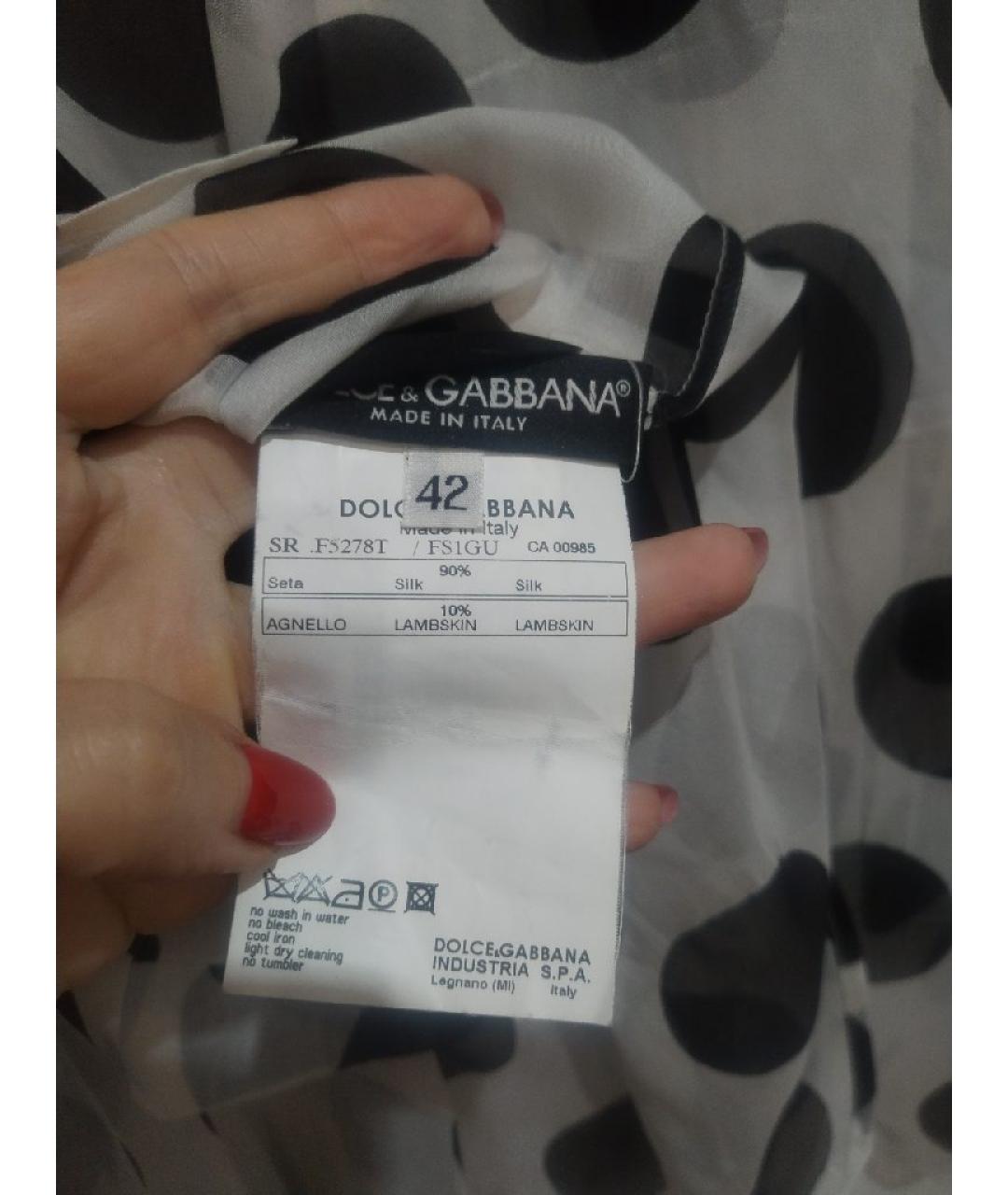 DOLCE&GABBANA Белая шелковая блузы, фото 8