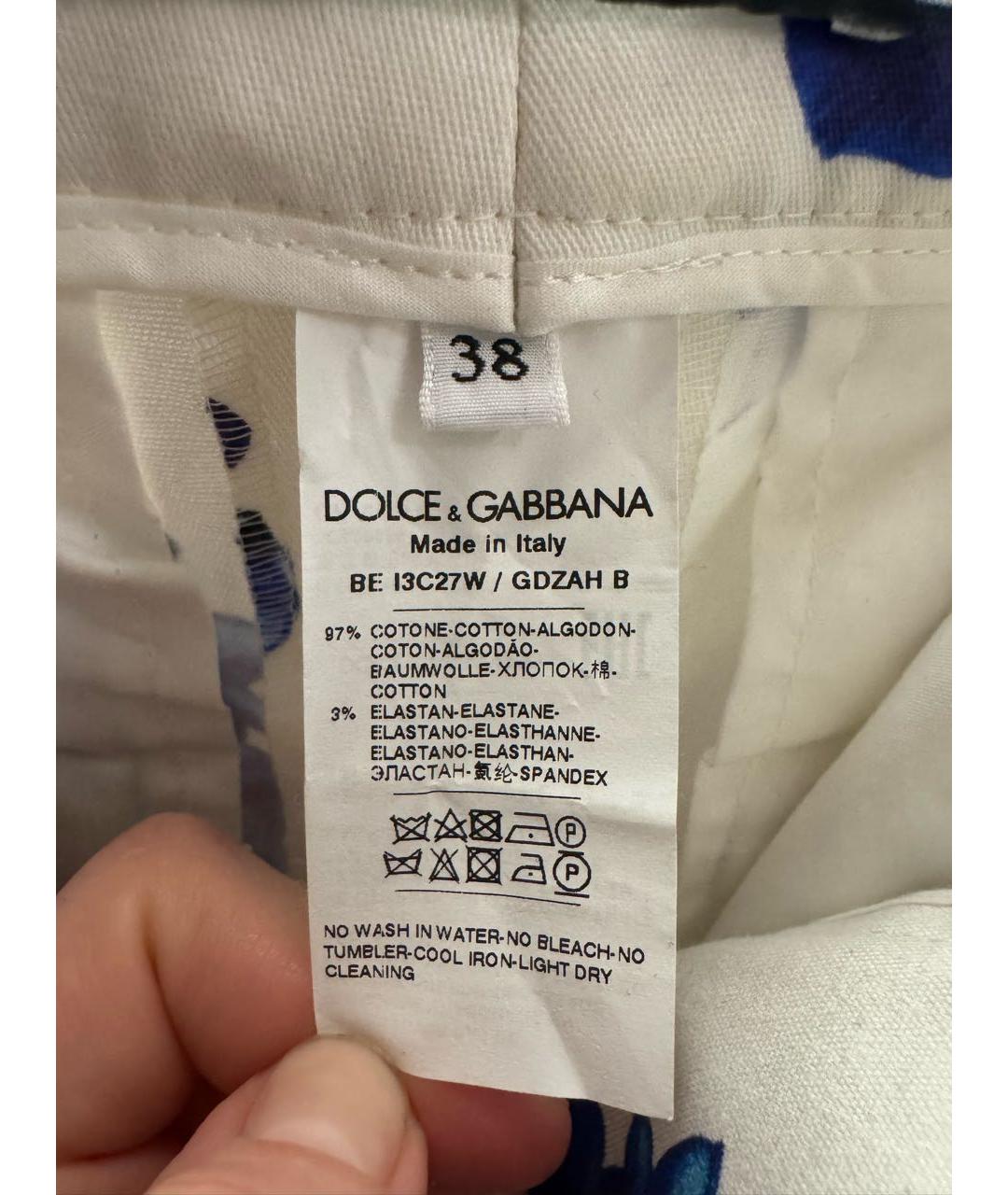 DOLCE&GABBANA Белые хлопко-эластановые шорты, фото 3