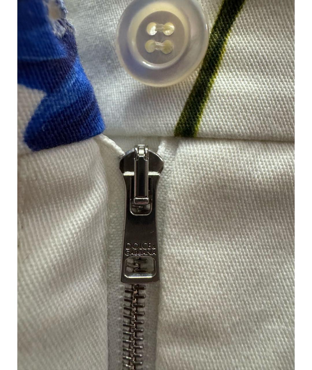 DOLCE&GABBANA Белые хлопко-эластановые шорты, фото 5