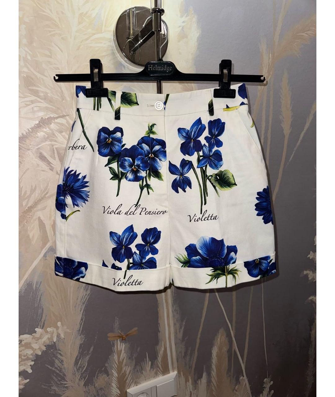 DOLCE&GABBANA Белые хлопко-эластановые шорты, фото 6