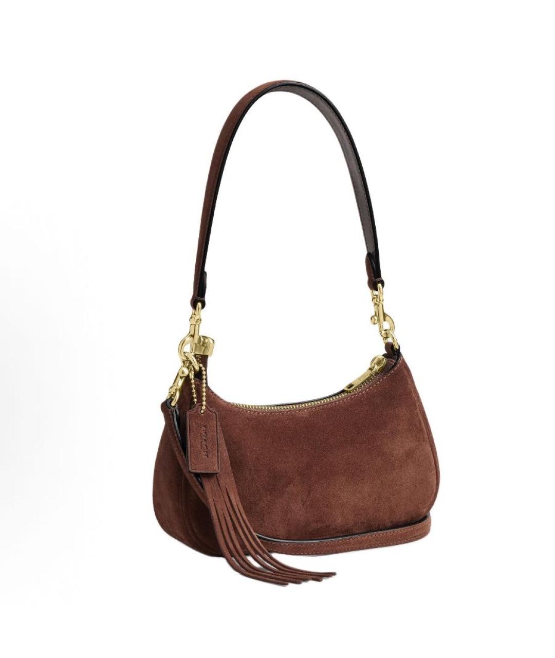 COACH Коричневая замшевая сумка через плечо, фото 2