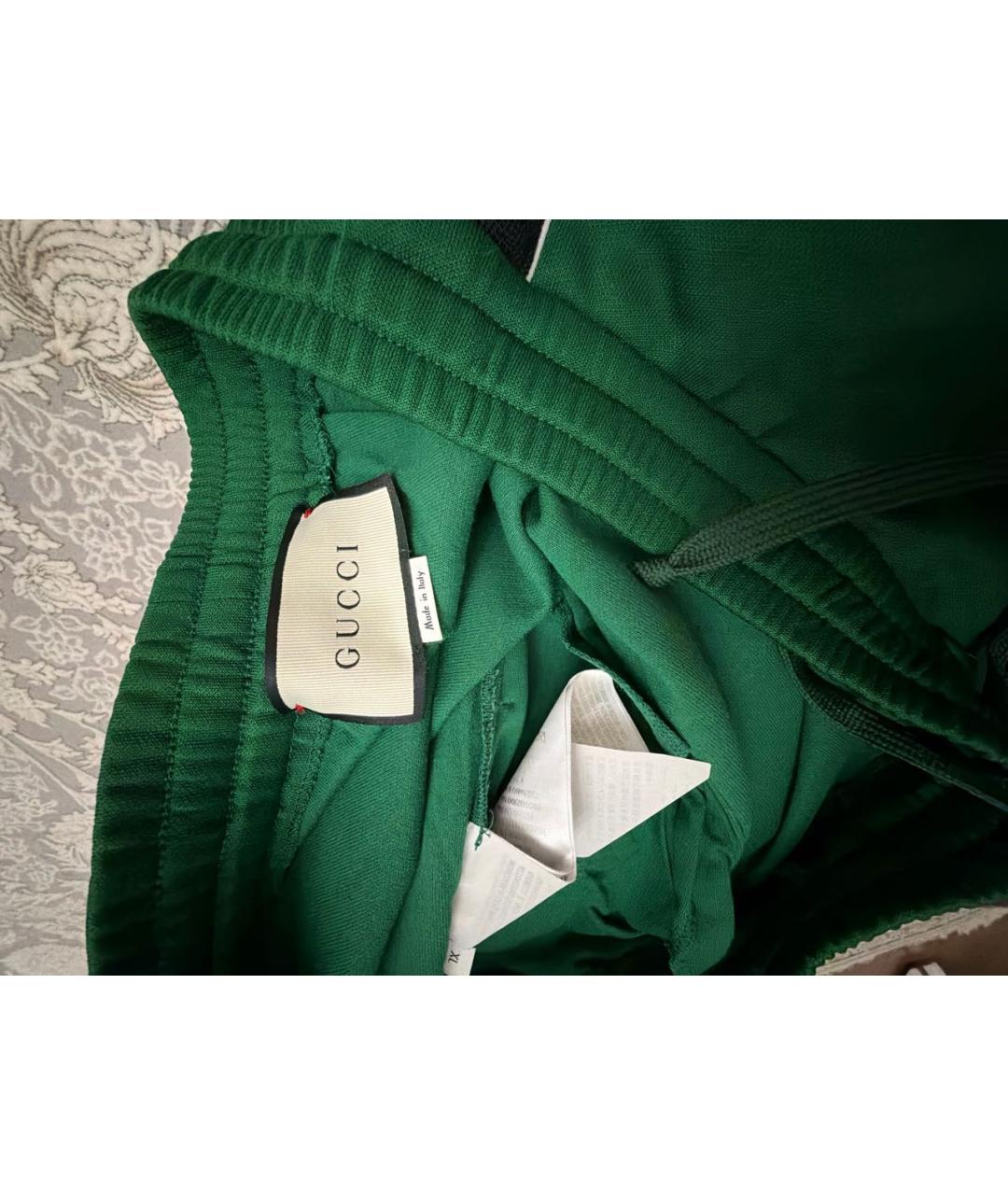 GUCCI Зеленые полиэстеровые спортивные брюки и шорты, фото 4