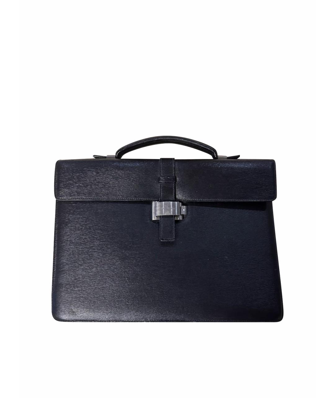 MONTBLANC Черный кожаный портфель, фото 9