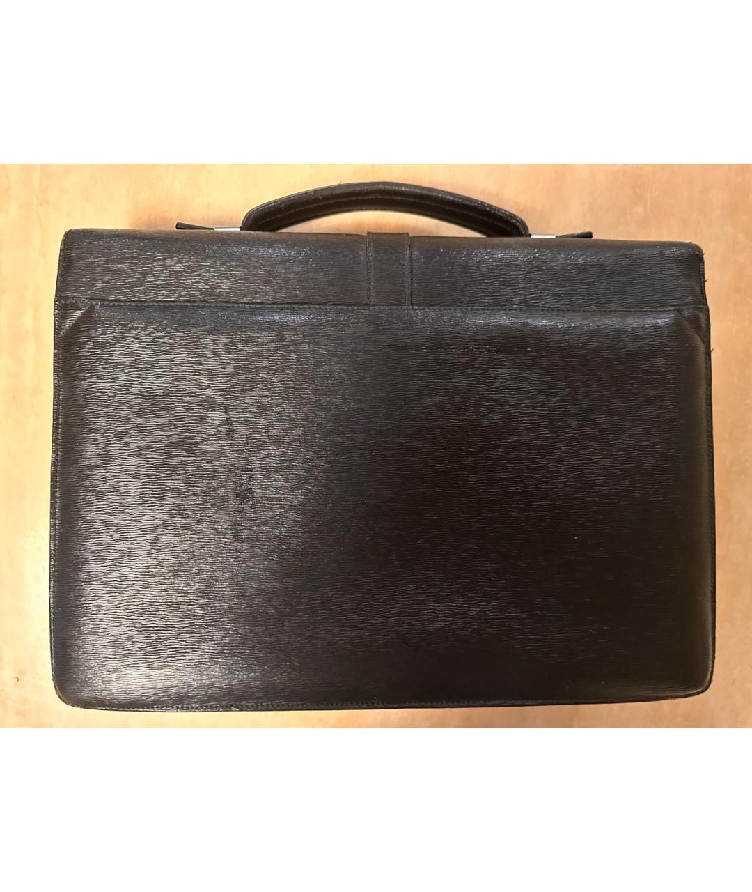 MONTBLANC Черный кожаный портфель, фото 3