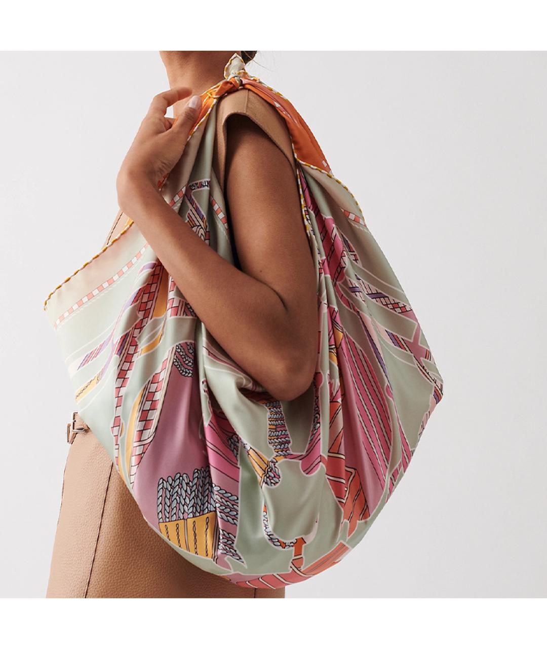 HERMES Мульти шелковый платок, фото 4