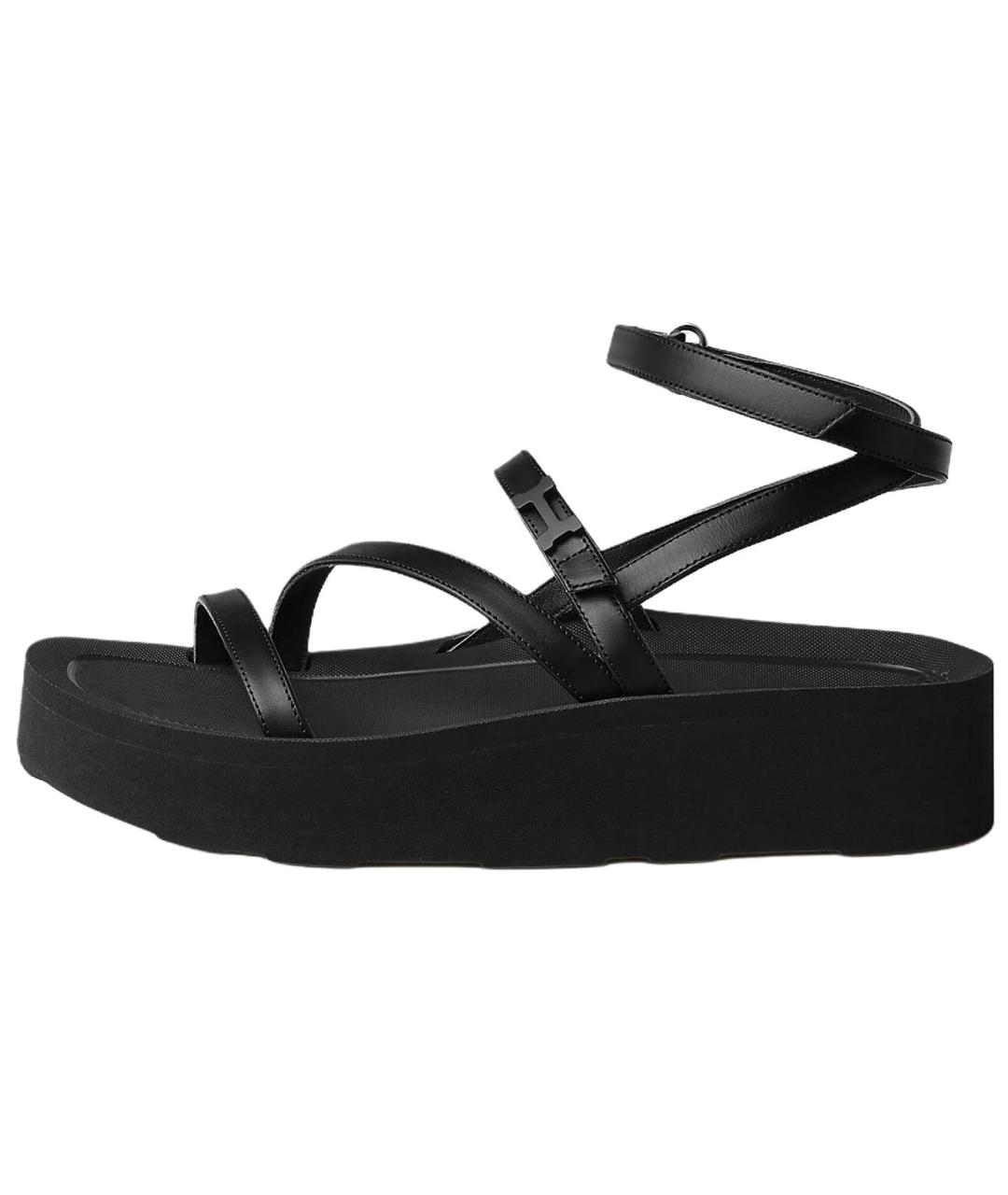 HERMES Черные сандалии, фото 2