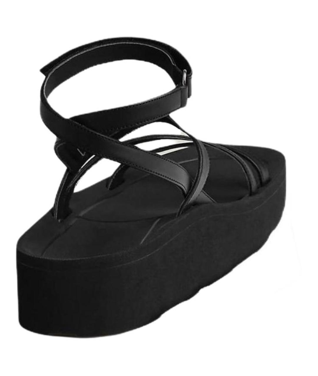 HERMES Черные сандалии, фото 5