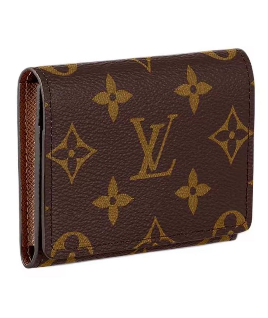 LOUIS VUITTON Коричневый кожаный кошелек, фото 5