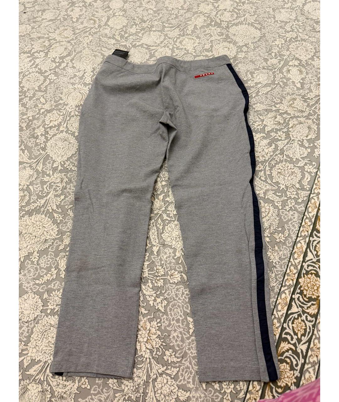 PRADA Серые вискозные спортивные брюки и шорты, фото 2