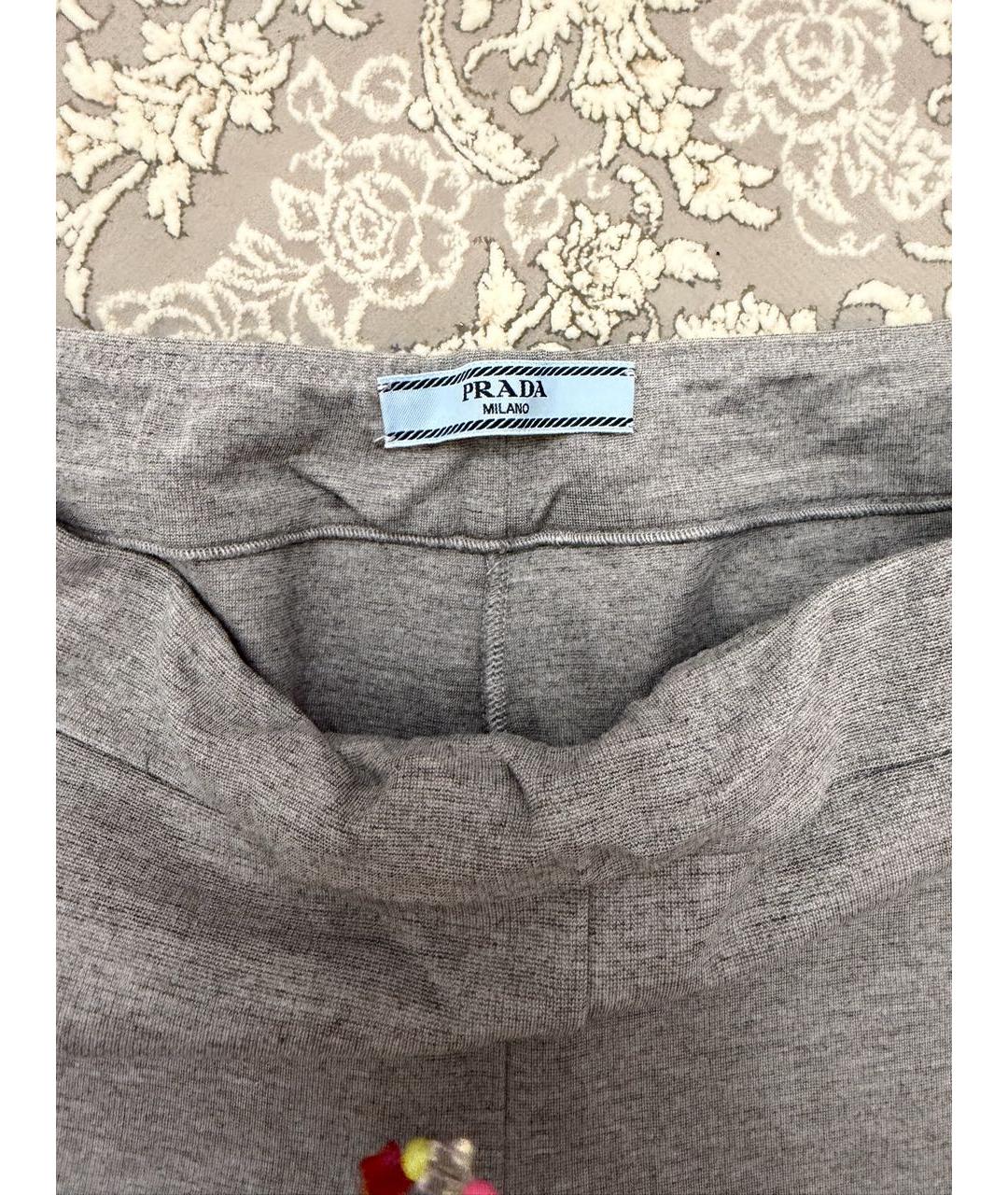 PRADA Серые вискозные спортивные брюки и шорты, фото 3