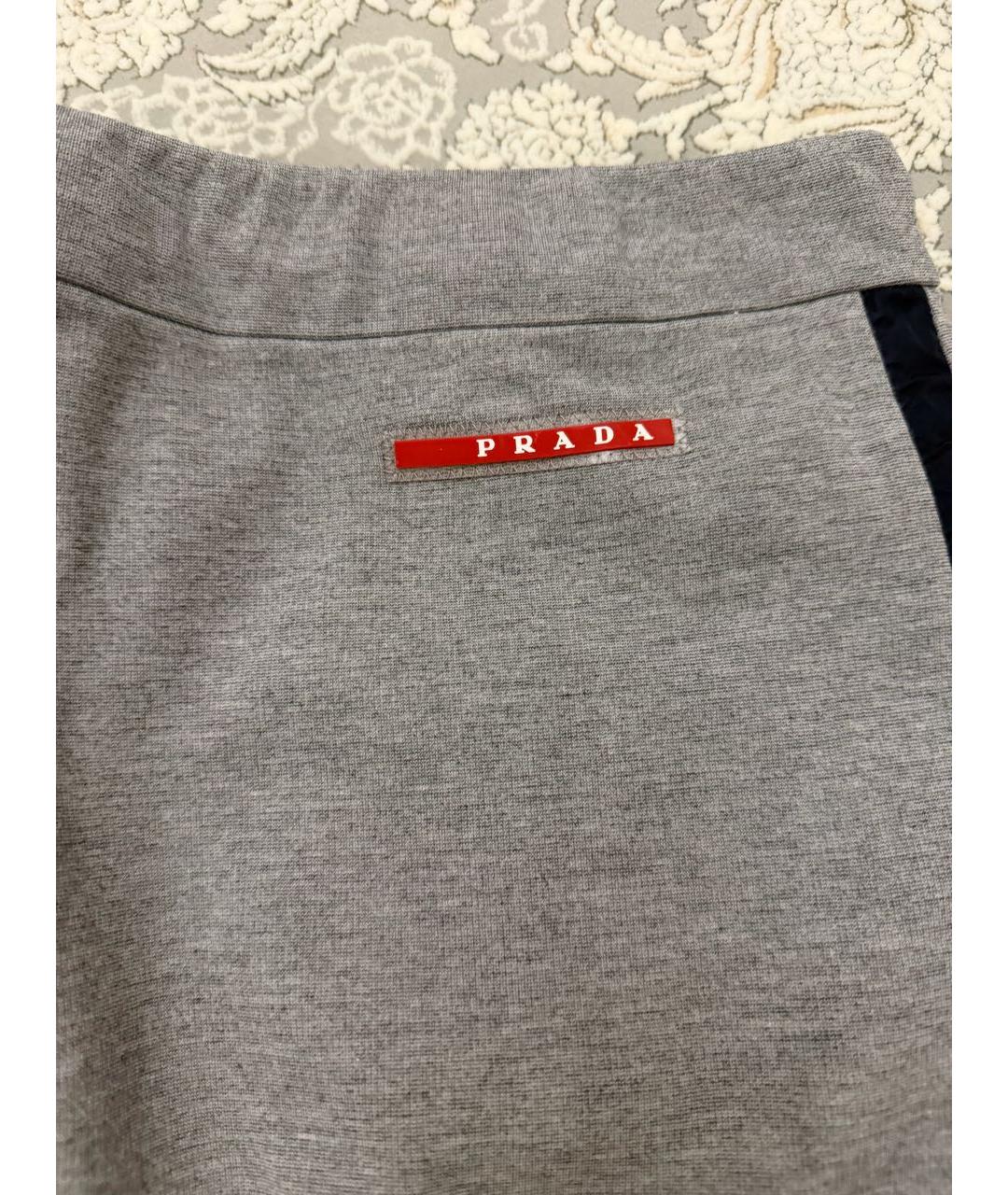 PRADA Серые вискозные спортивные брюки и шорты, фото 4