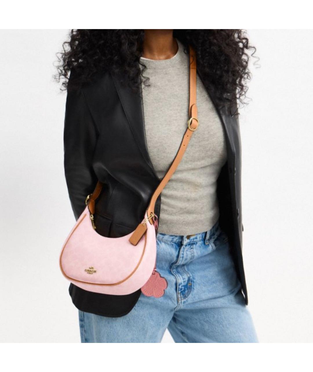 COACH Розовая сумка через плечо, фото 4