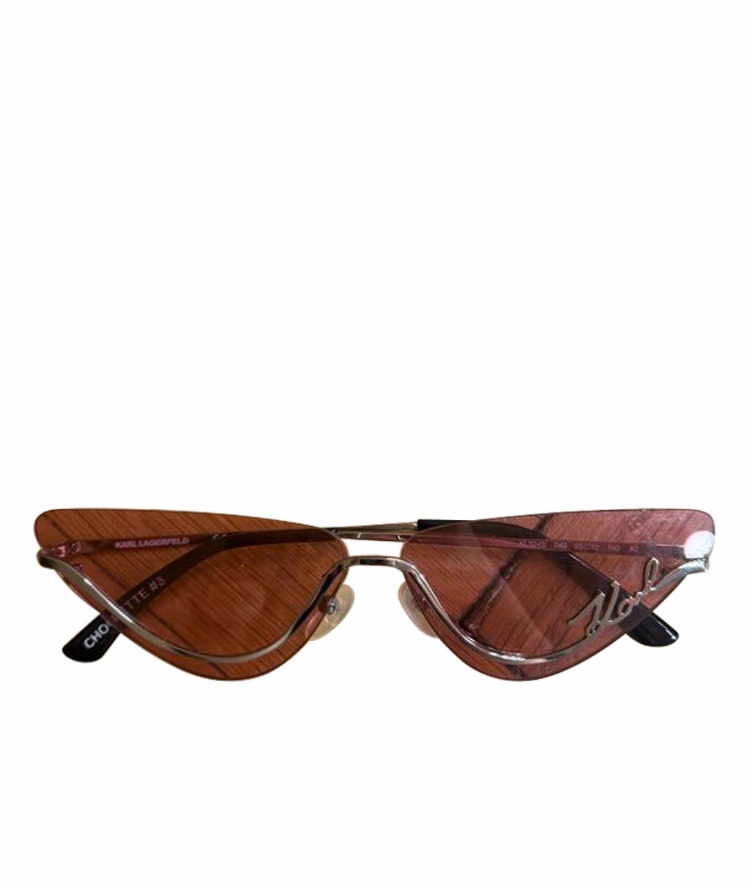 KARL LAGERFELD Розовые металлические солнцезащитные очки, фото 6