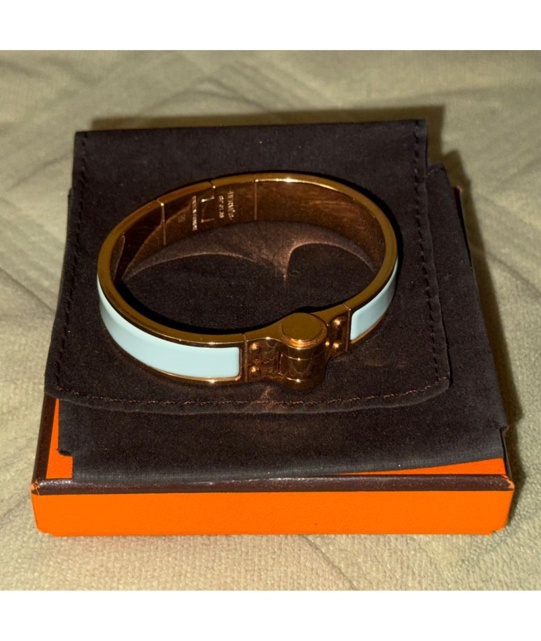 HERMES Бирюзовый металлический браслет, фото 2