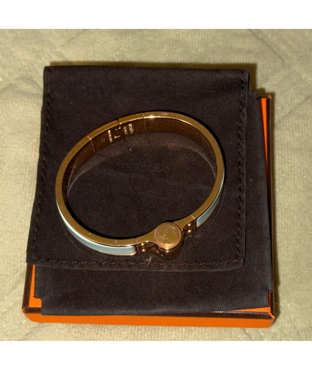 HERMES Бирюзовый металлический браслет, фото 3