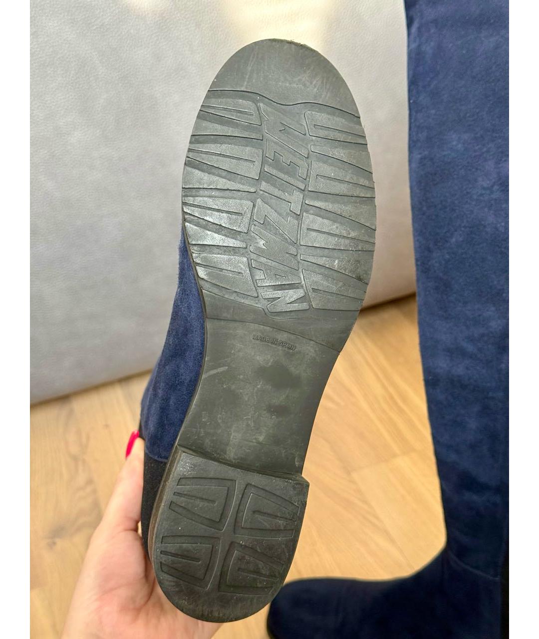 STUART WEITZMAN Темно-синие замшевые ботфорты, фото 6