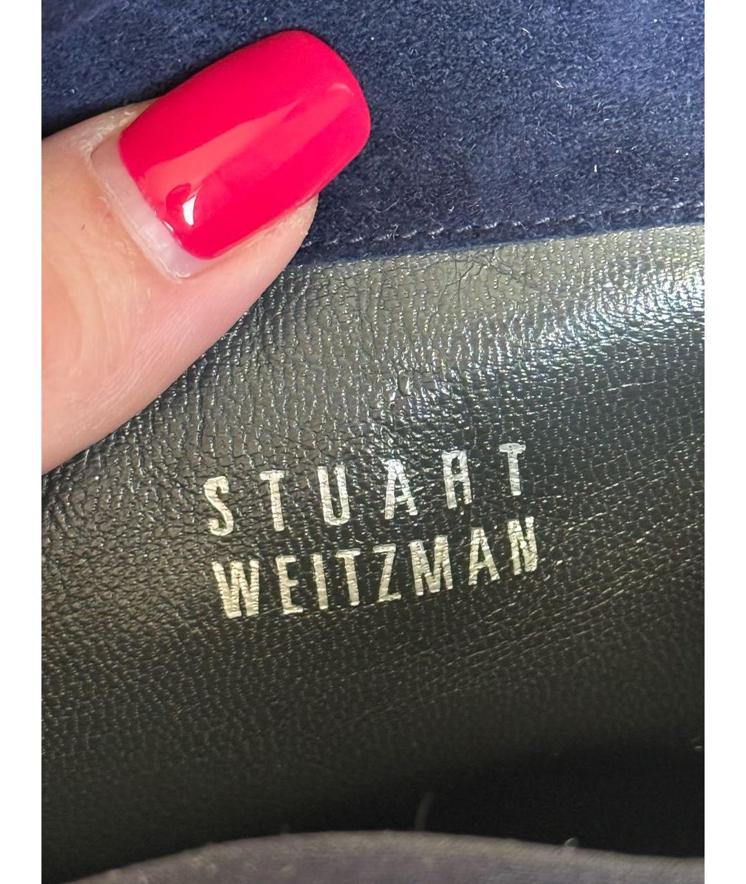 STUART WEITZMAN Темно-синие замшевые ботфорты, фото 7